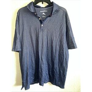 Tommy Bahama Blue Polo Shirt Mens Marlin Collar XL Lightweight Blue White Golf